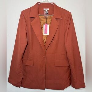NWT ANDREE BY UNIT Terracotta/Rust Color Blazer Size Large